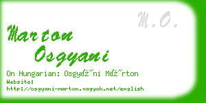 marton osgyani business card